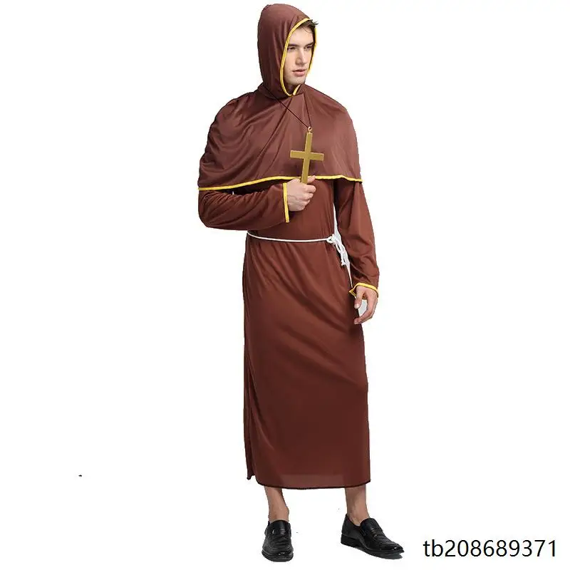 Loween Cosplay prêtre Costume Performance Par mascarade bal renaissance parrain nonne habitude scène Performance Costume