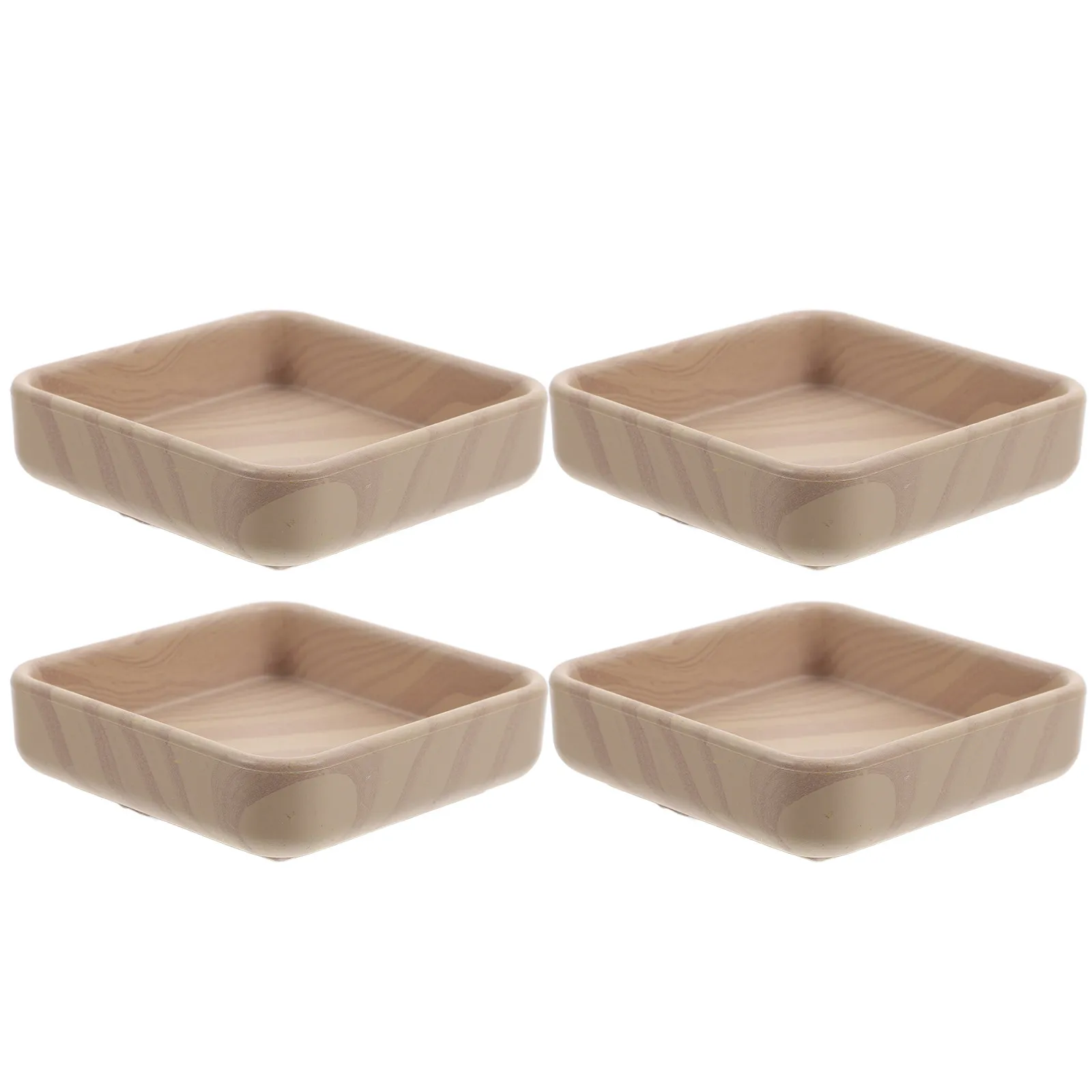 4Pcs Scratch Resistant Wood Grain Felt Furniture Pads Non-Slip Chair Table Leg Floor Protectors Bed Frame Wheel Stoppers