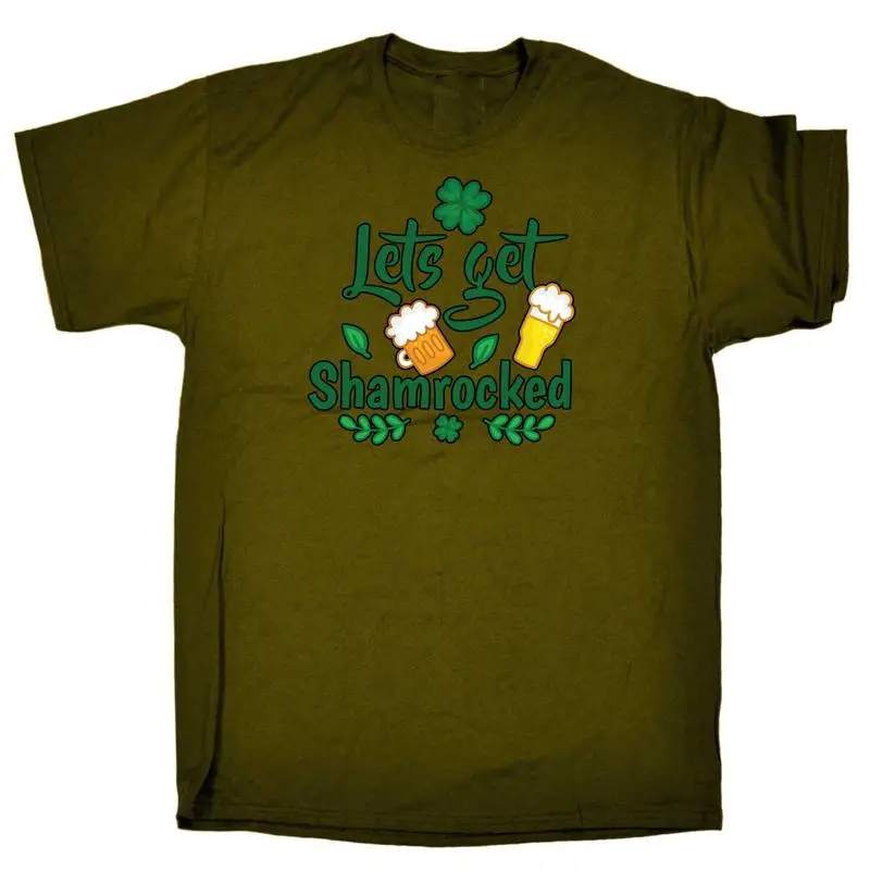

Lets Get Shamrocked Irish St Patricks Day Ireland Mens Funny T Shirt