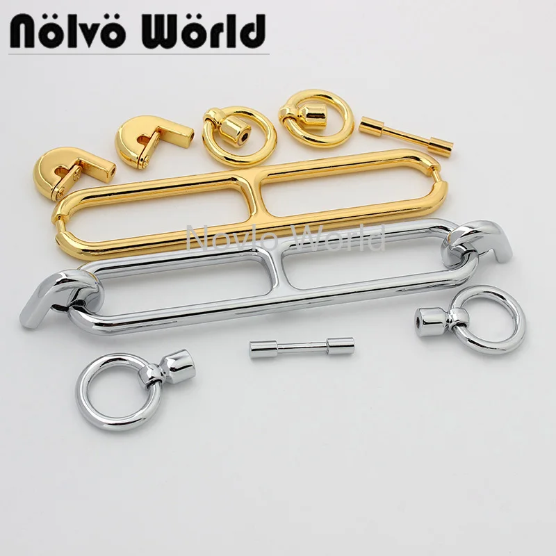 5-30sets 120*25mm gold and chrome color metal lock for handbag chain bag pig nose shape fitting replace hardware