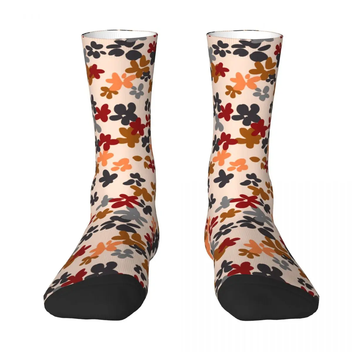 Ditsy Flower Stockings Simple Floral Texture Cartoon Design Funny Socks Anti-Slip Socks Women Men Running Sports Soft Socks