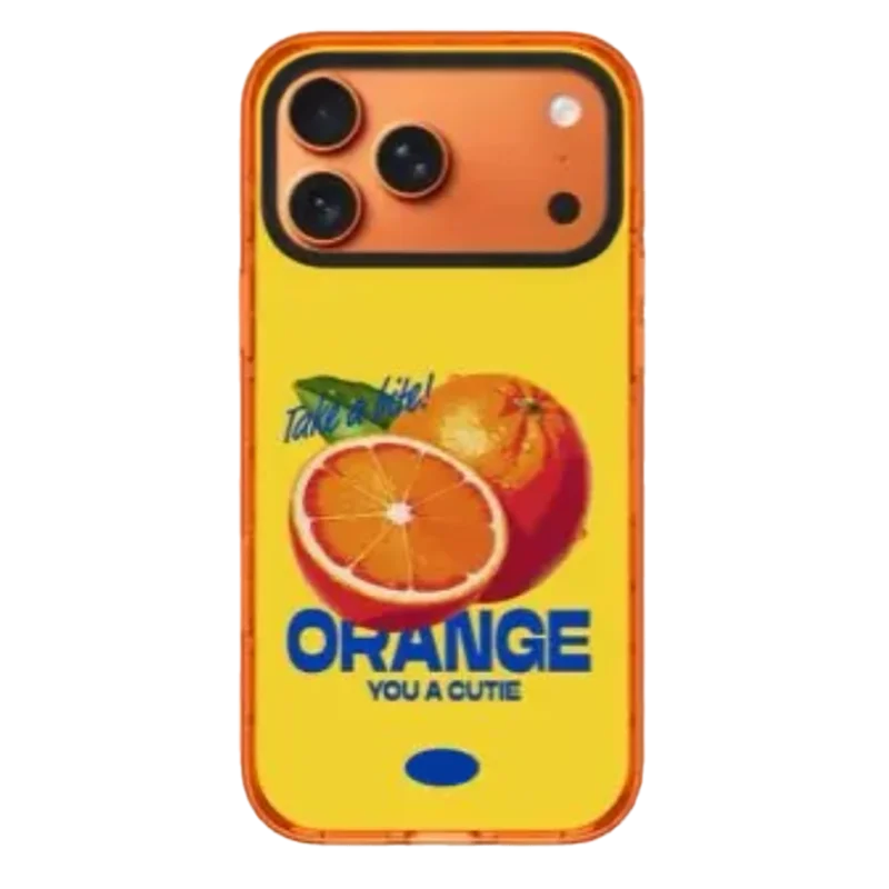 

Simple Orange Fruit Orange Border Magnetic Case: Compatible with IPhone 17 16 15 14 13 12 Pro Max 17 Air