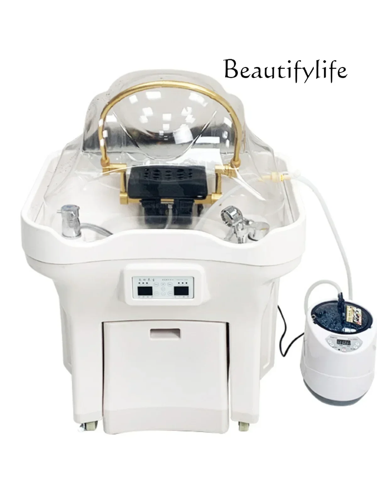 Bassin de thérapie à tête mobile, stockage d'eau, Instrument de shampoing avec température constante, Circulation d'eau, Fumigation, chaise de shampoing