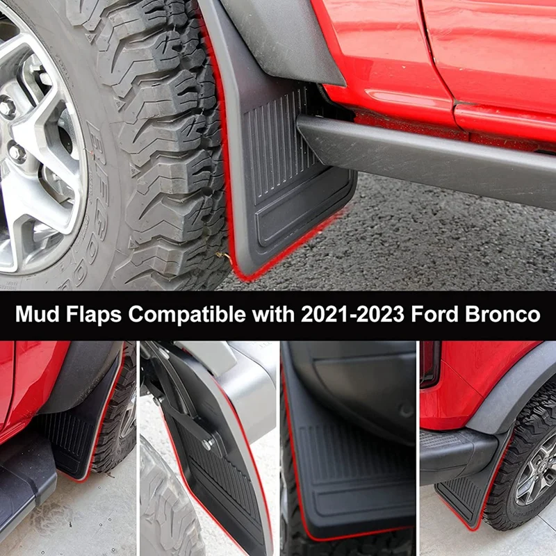 Mud Flaps Fender Guard For Ford Bronco Accessories 2021 2022 2023 2/4 Door Front And Rear Splash Guard Fender Mudguard