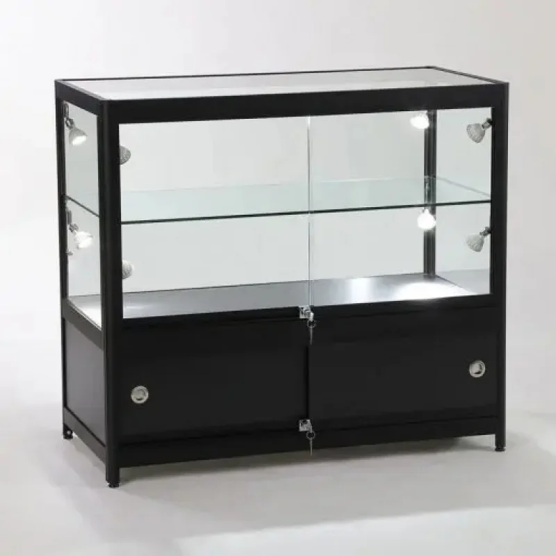 

2025customized. aluminum frame tempered glass jewelry showcases display cabinet smoke shop show shopping mall