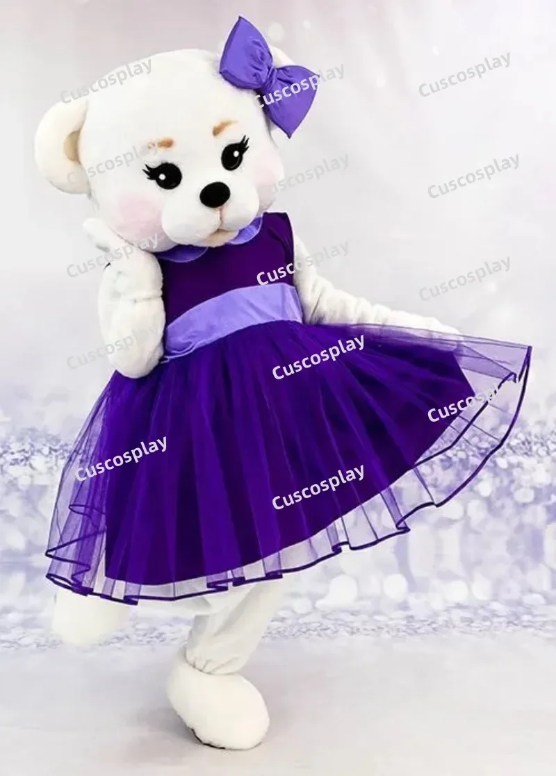 

Bear Wearing A Purple Dress Mascot Costume Anime Cosplay Christmas Halloween Carnival Party Events Christmas Gift
