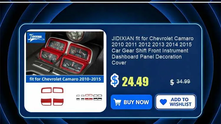 JIDIXIAN Car Window Lift Button Panel Decoration Cover for Chevrolet Camaro 2010 2011 2012 2013 2014 2015 Interior Accessories
