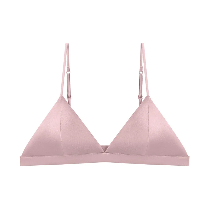 Women’S Sexy Breathable Ultra-Thin Bra No Steel Ring Push-Up Lingerie Backless Intimate French Style Mulberry Silk Underwear