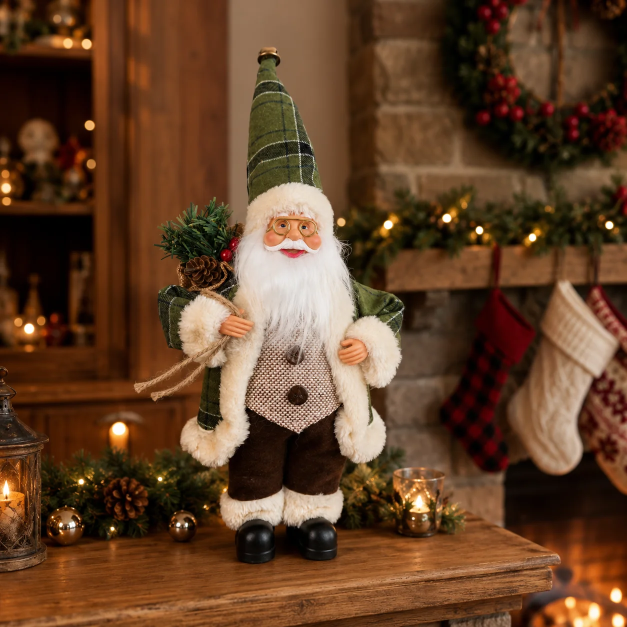 30cm Plaid Santa Claus Figurin - đánh giá và giá Home Textiles List