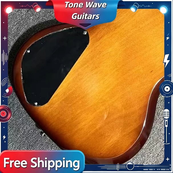 Hot Selling SGT Electric Guitar HH Brown Gradient Black Protective Plate Demon Double Missing Corner  Shell Taste Unisex