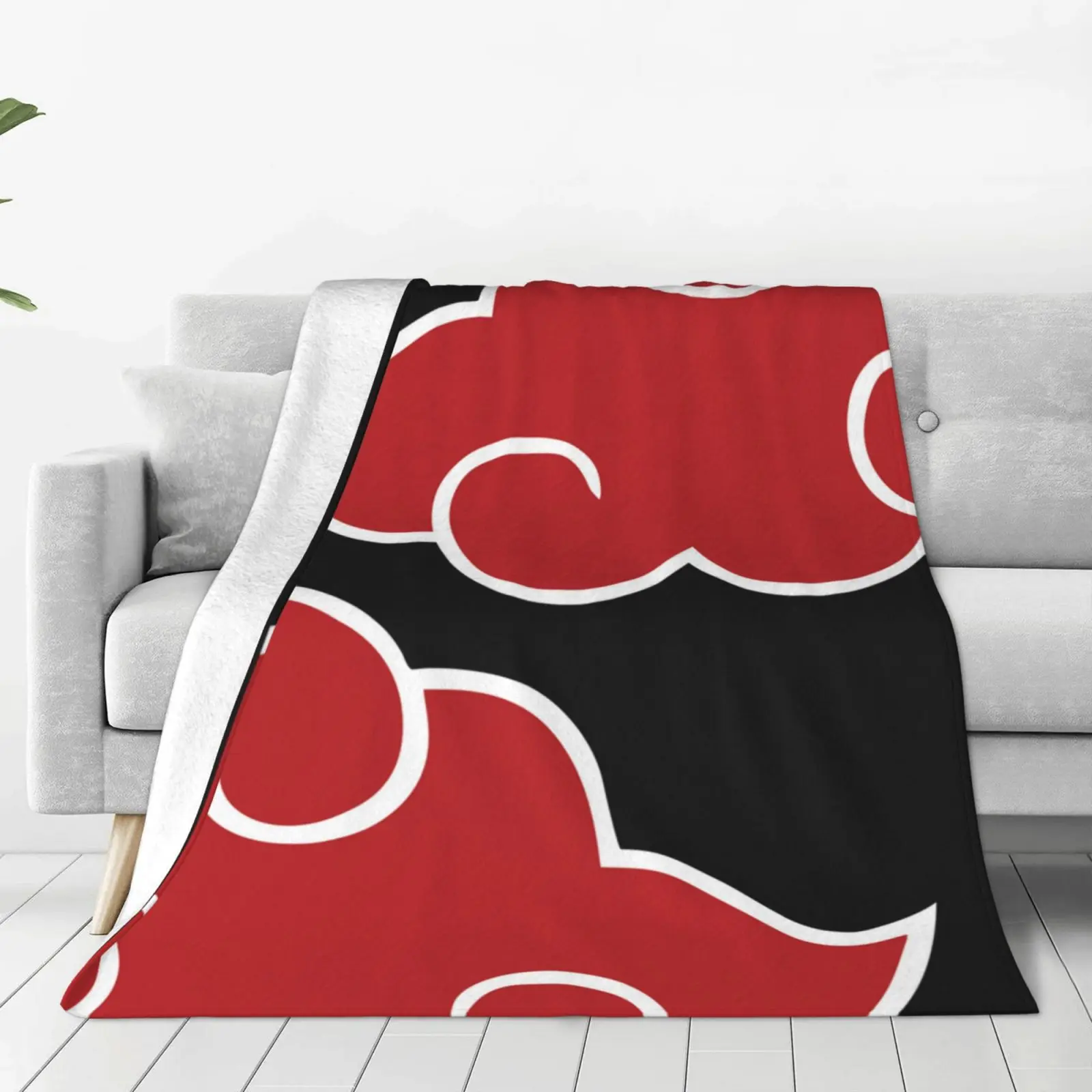 

Black Red Cloud Blanket Anime Room Decor for Boys Gamer Bedroom Soft Fleece Throw Cool Teenager Gift Halloween Christmas Present