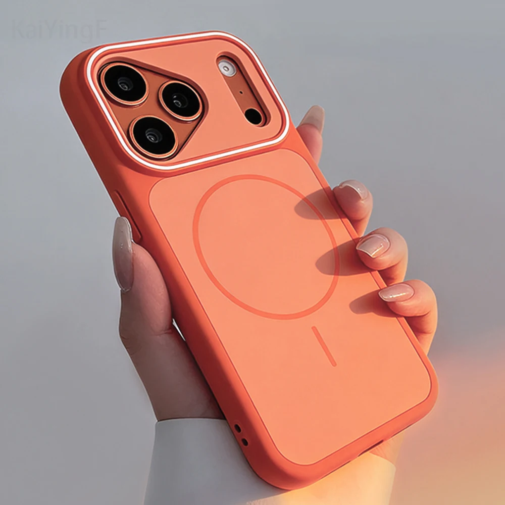Image of Luxuriöse Zweifarbige Matte Handyhülle für iPhone 18 11 12 13 14 15 16 17 Pro Max Air Plus Kompatibel mit Magsafe Kabelloser Aufladung
