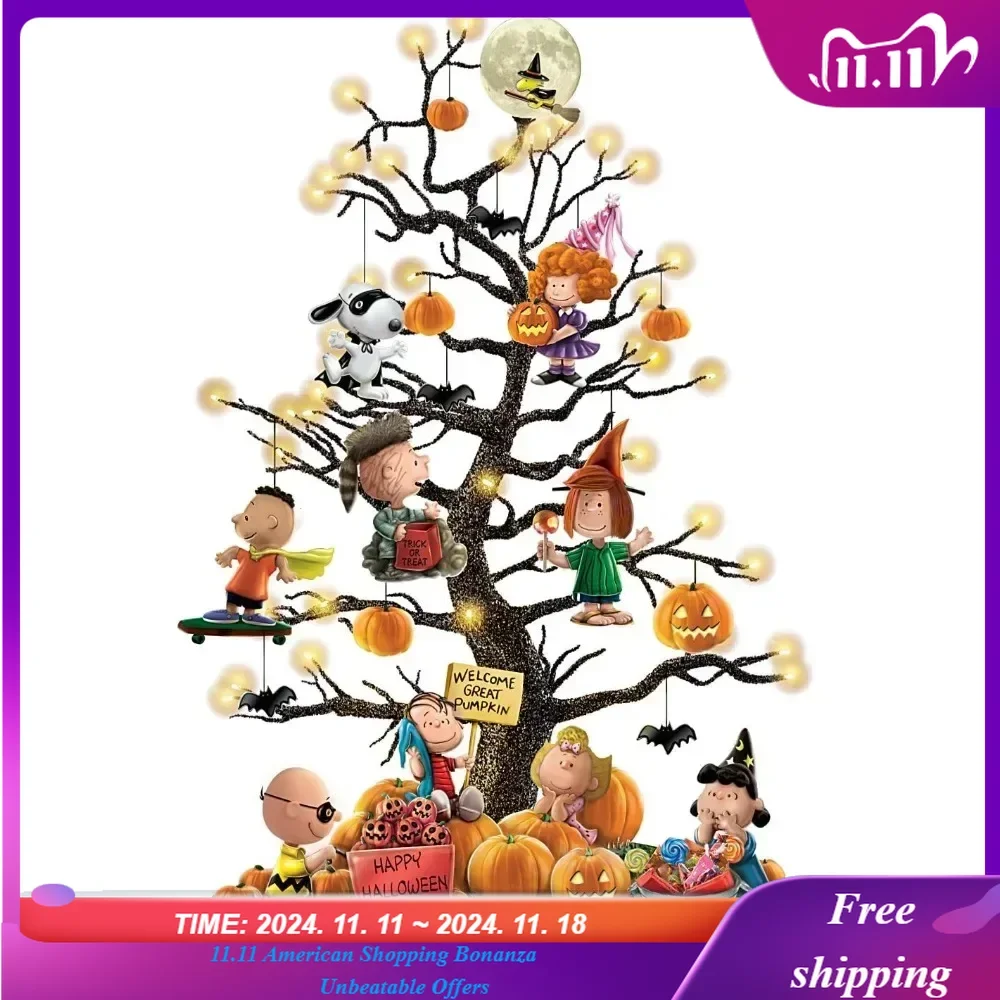 Peanuts It's The Great Pumpkin Illuminated Halloween Tabletop Tree