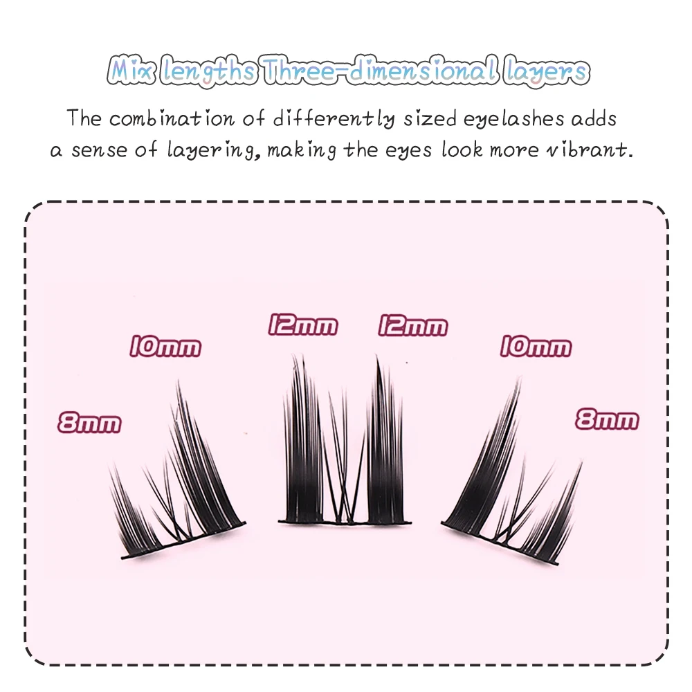 Yelix cluster manhua lash grande capacidade cílios individuais bandeja mista diy extensões de cílios finos anime cílios