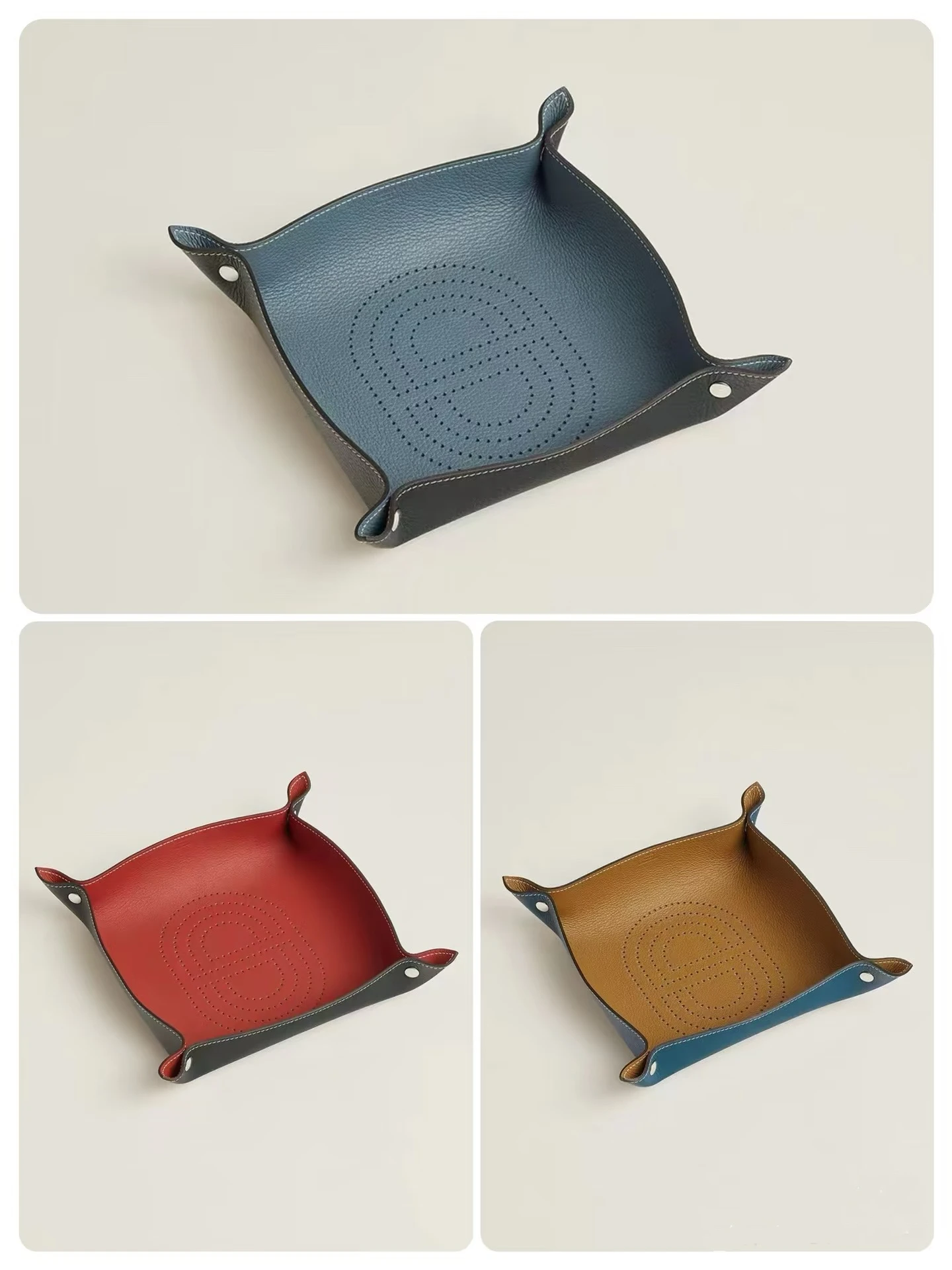 

Коробка для хранения из натуральной кожи: настольный органайзер для украшений, косметики и мелочей у входа