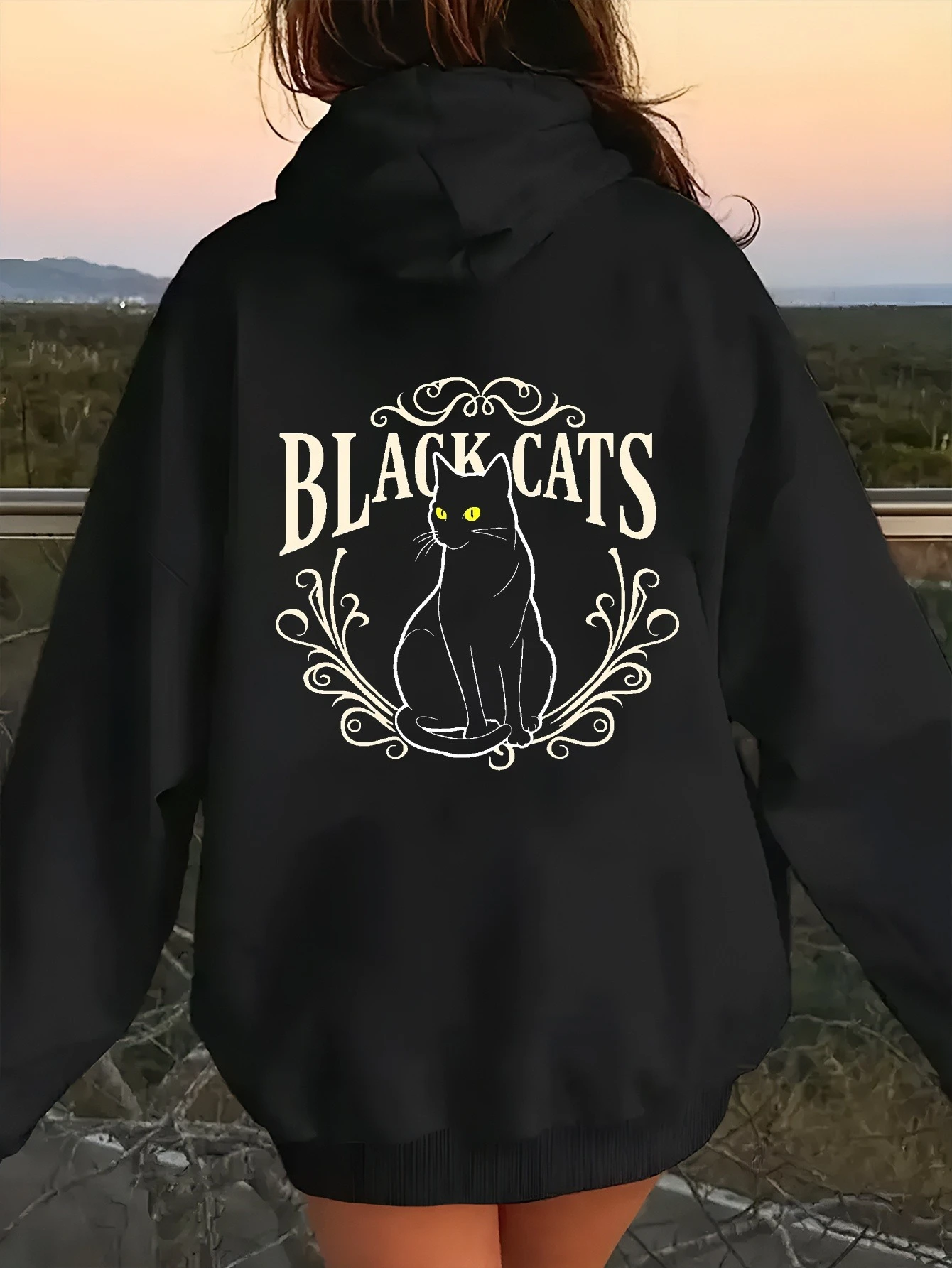 

Cat Graphic Printing Autumn and Winter Men's and Women's Hoodies Casual Loose Outdoor Street Sports Training Brand Fashion Trend