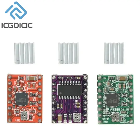 Driver passo-passo Reprap A4988 DRV8825 modulo Driver motore passo-passo + dissipatore di calore per stampante 3D