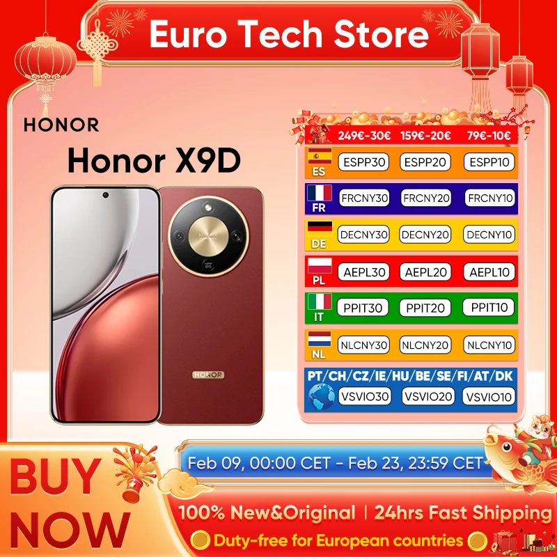 Versión Global Honor X9D 5G Smartphone Snapdragon 6 Gen 4 SGS IP69K 8300mAh 2.5M Súper Anticaída 6.79'' AMOLED 120Hz 108MP NFC