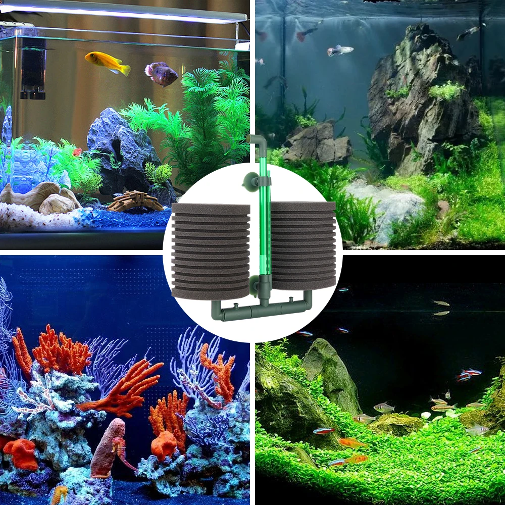 Aquarium Double Head Sponge Filter Aquarium Accessories Purifying Water Quality Fish Tank Fish Tank Double Head Sponge Filter