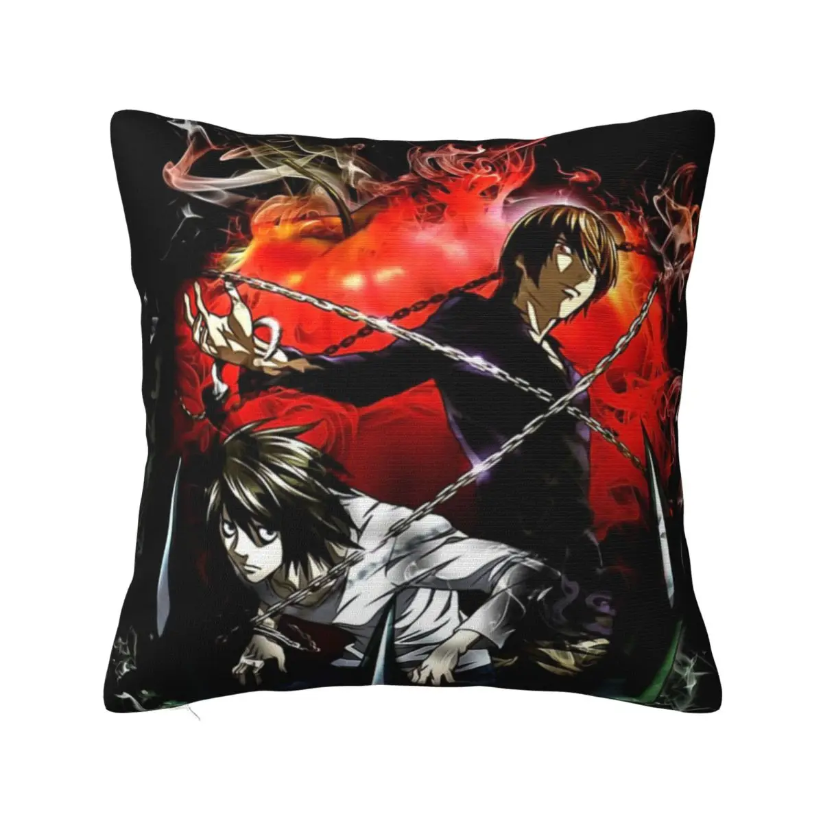 Death Note Japan Anime Square Pillow Cases Manga Lawliet L Light Yagami Cushion Covers Decorative Pillowcase for Car 18