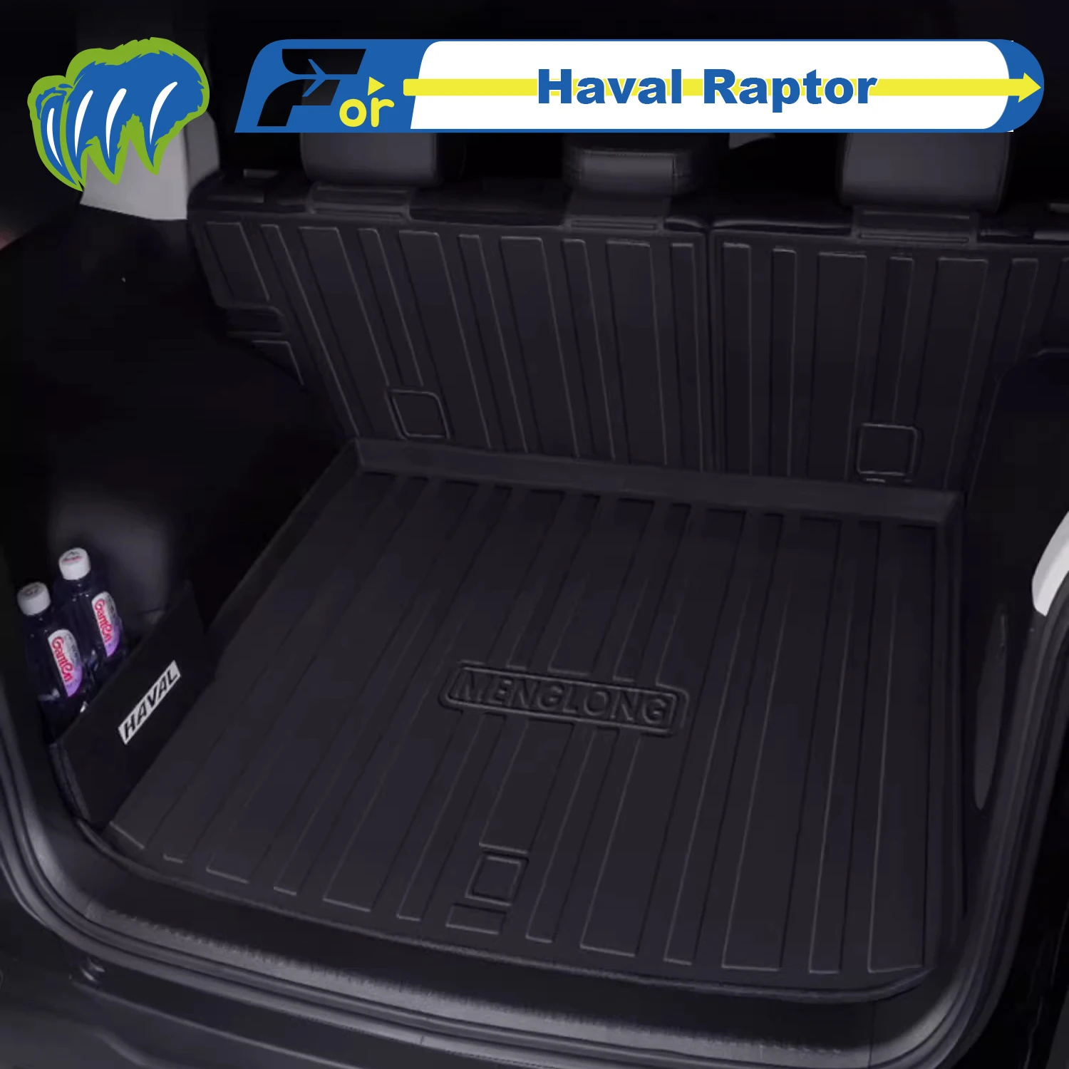 

Для Haval Raptor 2023-2025 Custom Fit TPE Коврик для багажника автомобиля Коврик для багажника 3D-формы Лазерные измерительные вкладыши для багажника Защитный коврик для спинки стула