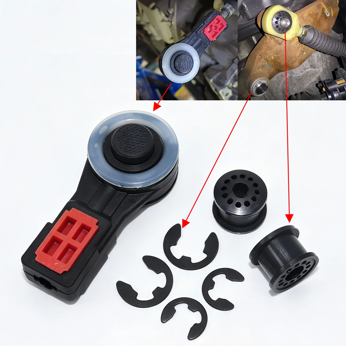5 Speed Linkage Gear Cable Collet Connector & 2 Gear Shift Cable Bushing & 4 Secure E-clips For Ford Fiesta Focus Fusion C-Max