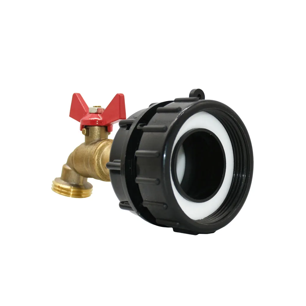 

1000 Liter IBC Tank Adapter 63mm To 3/4 Thread 16mm Nipple Connector Brass Tap valve Garden Ton Barrel Connect Faucet Fittings