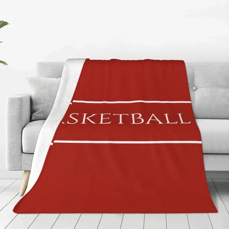 Centre Court Basketball Stripes Blanket Flannel Summer sport Orange Breathable Ultra-Soft Throw Blanket Bedding Couch Rug Piece