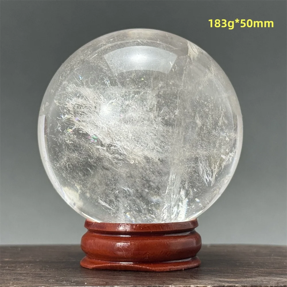 Natural White Transparent Quartz Crystal Ball Therapy Aura Witchcraft Meditation Energy Home Office Aquarium Decoration