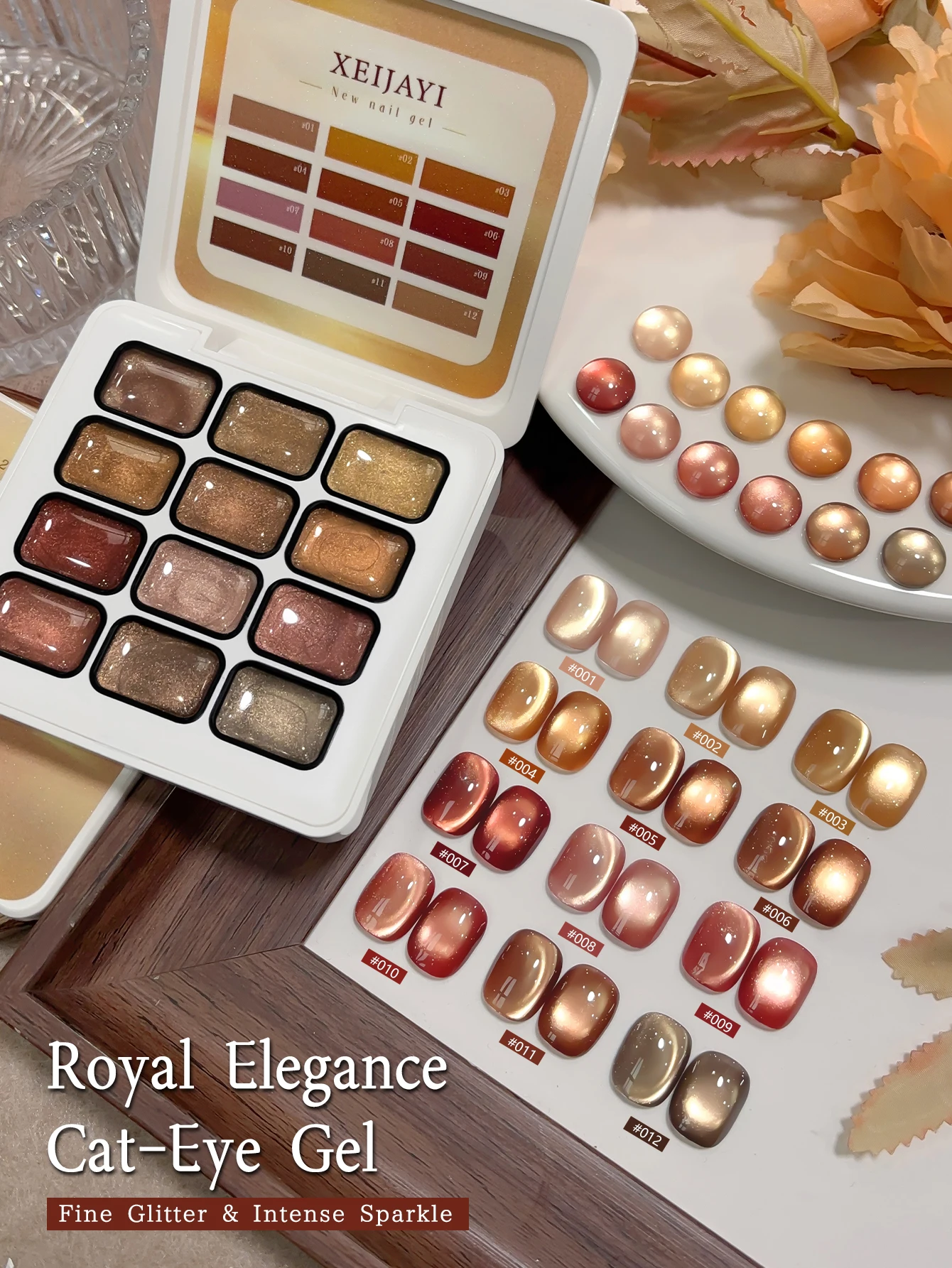 XEIJAYI 12 Colors Patting Gel Smudge Canned High Saturation Popular Semi-Solid Nail Polish Home Salons and Homes.