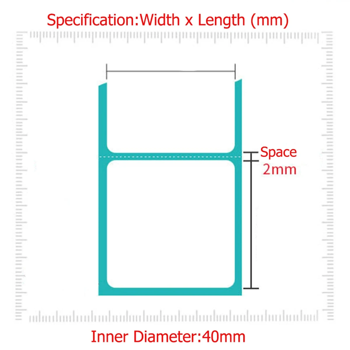 40/50/60mm White Thermal Direct Print Labels Waterproof Tear-Resistant Barcode Stickers for Retail/Shipping/Food Packaging