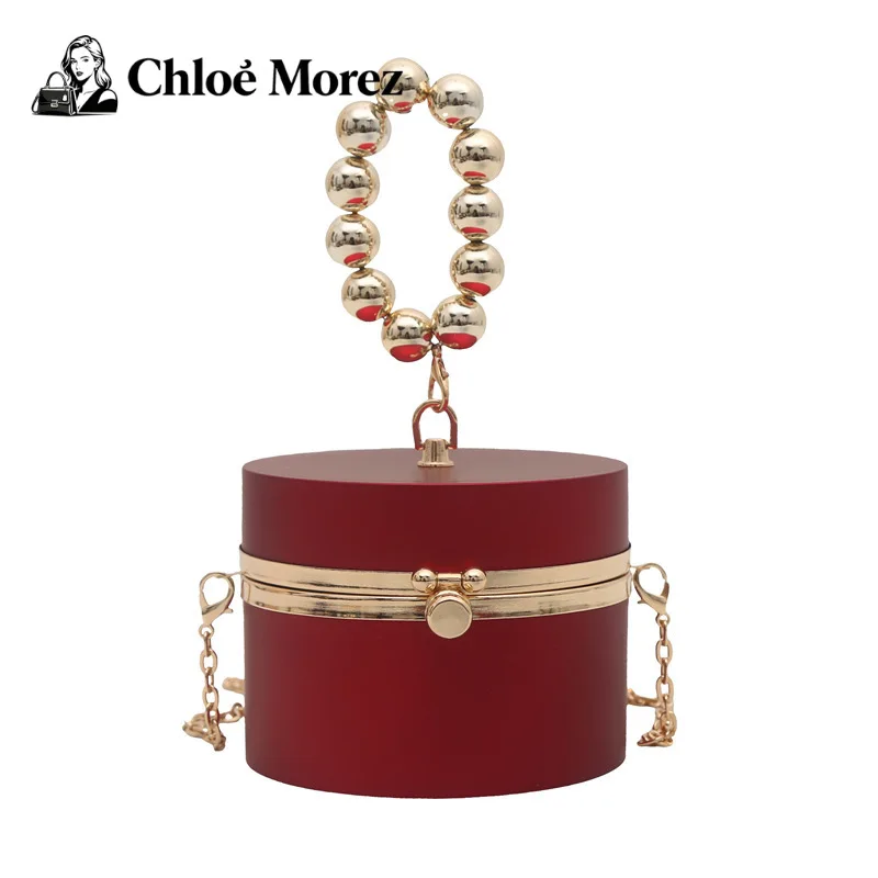 

Модная акриловая сумка-коробка ярких цветов с бусинами, ручная сумка для ужина, универсальная сумка-ведро Goddess Daily