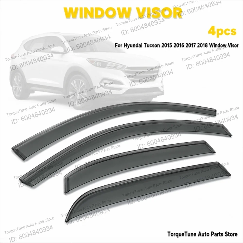Direct Fit Premium Easy Installation Window Visor Wind Deflector For Hyundai Tucson 2015 2016 2017 2018 Rain Sun Guard