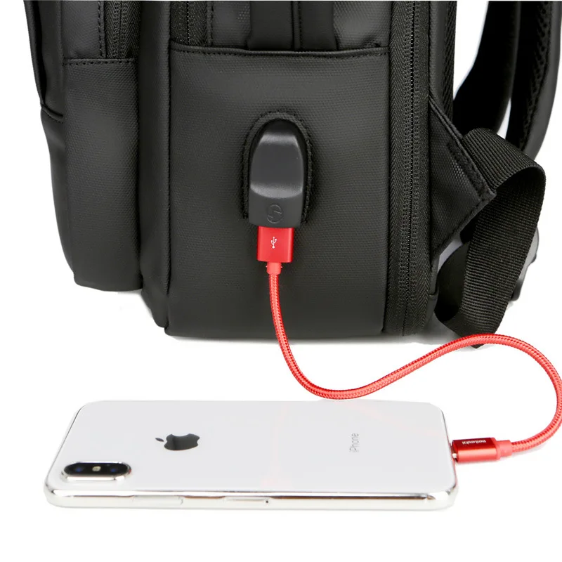 Mochila portátil USB para homens e mulheres, mochila de viagem casual de grande capacidade, bolsa de ombro para estudante universitário, nova, quente