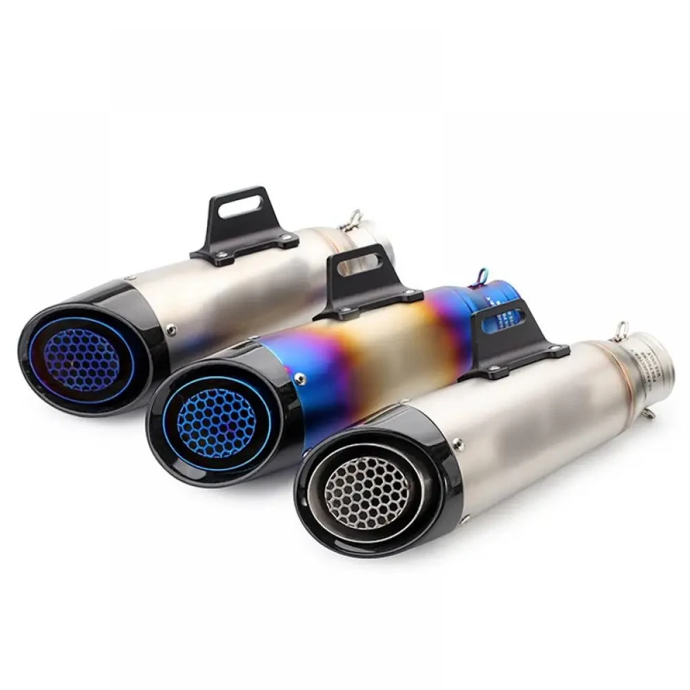 

51MM 60MM Universal Project Three Layer Motorcycle Exhaust Muffler Escapes Para Motos For VSTROM650 800NK R3 FZ07 DUKE250 450SR