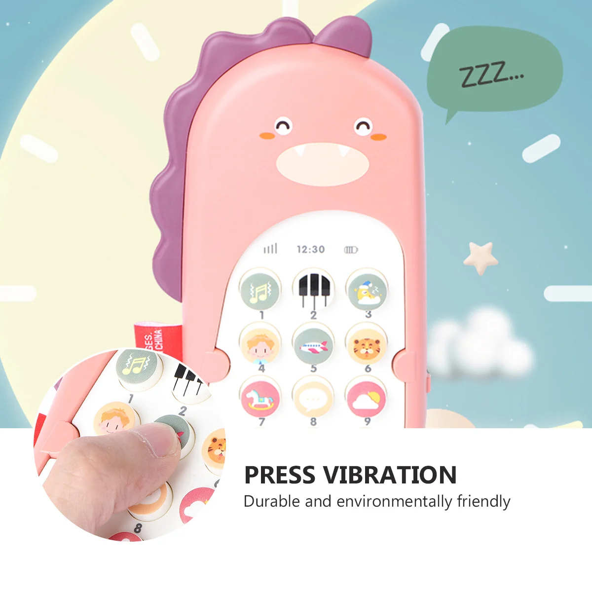 1 pièces Simulation téléphone portable éducatif bilingue Vibration bébé téléphone rose dinosaure petite enfance apprentissage cadeau pour les enfants