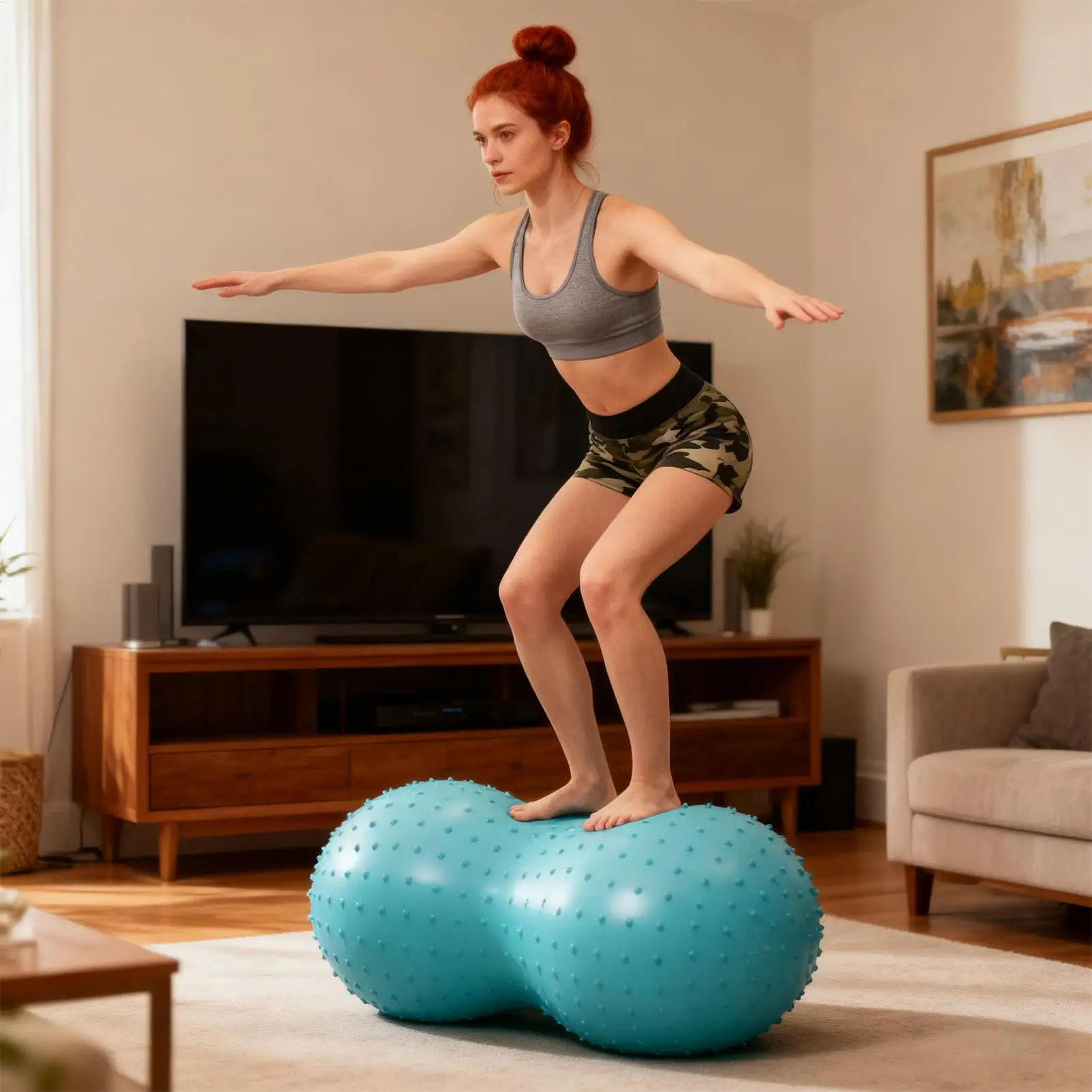 كرات التمرين على شكل جوز الفول التدليك الحسي مع مضخة هواء كرة تمرين اليوغا للتمرين المنزلي والحمل والنساء البدنيات #3