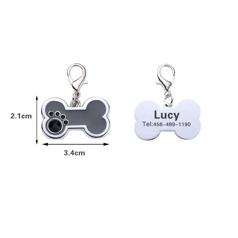 Cute Bone Dog Brand Pet Anti-lost Alloy Id Card Puppy Kitten Jewelry Pendant Laser Engraving Identity Card Keychain Pet Supplies