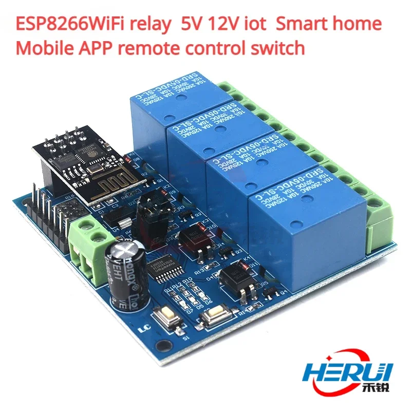 

ESP8266WiFi relay 5V 12V iot Smart home Mobile APP remote control switch