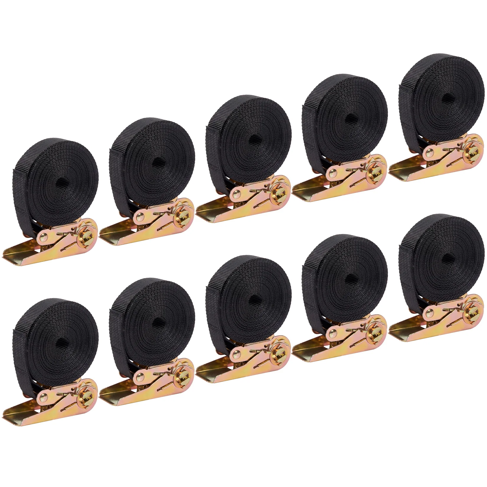 10 Pack 1" x 20' Ratchet Straps Heavy Duty, 1760lbs Break Strength Endless Ratchet Strap, NO Hook, Tie Down Straps for Motorcycles, Goods, Luggage