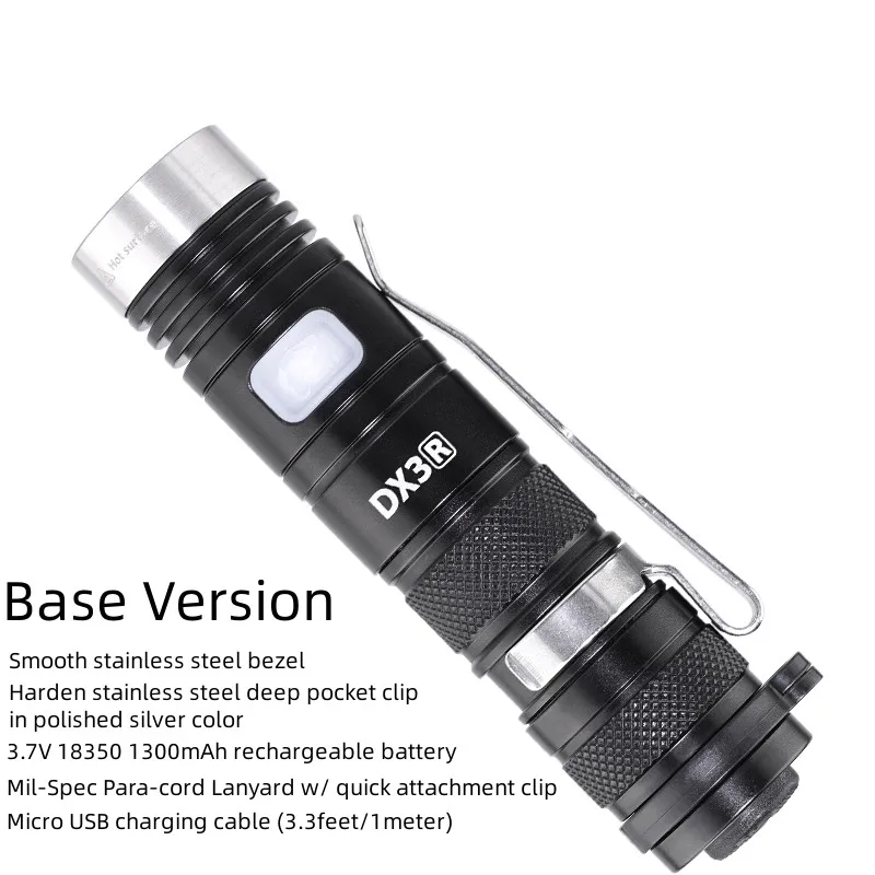 EAGTAC DX3B RC USB قابلة للشحن XHP50.2 2500 التجويف سوبر قوية مصباح ليد جيب الشعلة EDC مصباح 18350 بطارية متضمنة