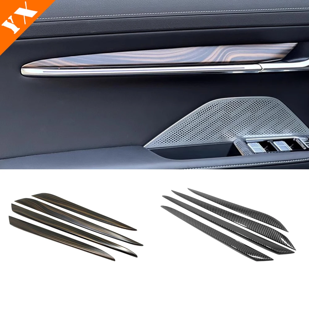 For Geely Zeekr 001 2021-2024 Car Styling Car Door Carbon/Black Interior Handrail Decoration Strip Frame Cover Trim Accessories