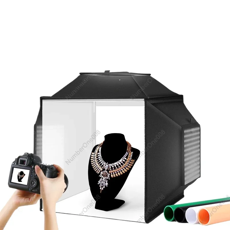 

40cm Photography Softbox, Small Studio Photography Box, with 4-color PVC Background Panel
