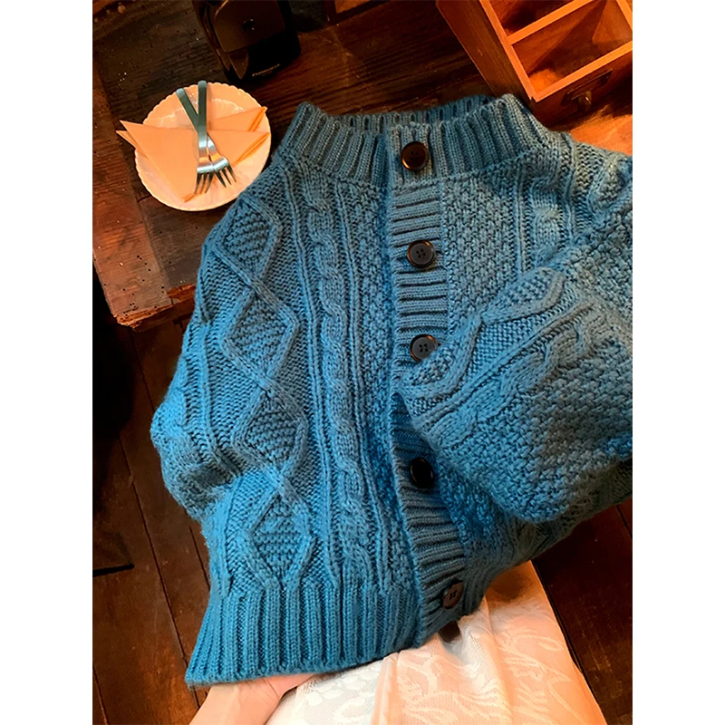 

MEXZT Harajuku Knitted Cardigan Women Korean Long Sleeve Sweater Outerwears Fashion Streetwear Knitwears Winter Loose Jumpers