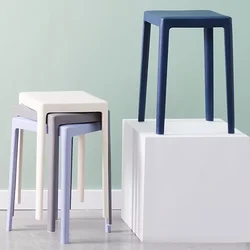 Plastic Stool Thickened Adult Household Dining Table High Bench Modern Simple Fashion Creative Nordic Square Round Stool Chair