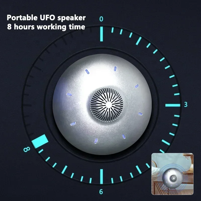 2026 OEM Table Stereo RGB Light Show Aluminium 5W USB Music Player Wireless Portable Magnetic Floating Blue Tooth Music Spea