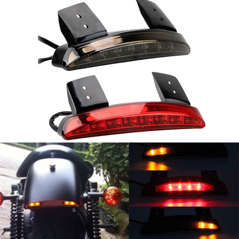 

Мотоциклетный светодиодный задний фонарь тормозного номерного знака, задний стоп-сигнал для Harley Sportster Iron XL 883 1200 Dyna Softail