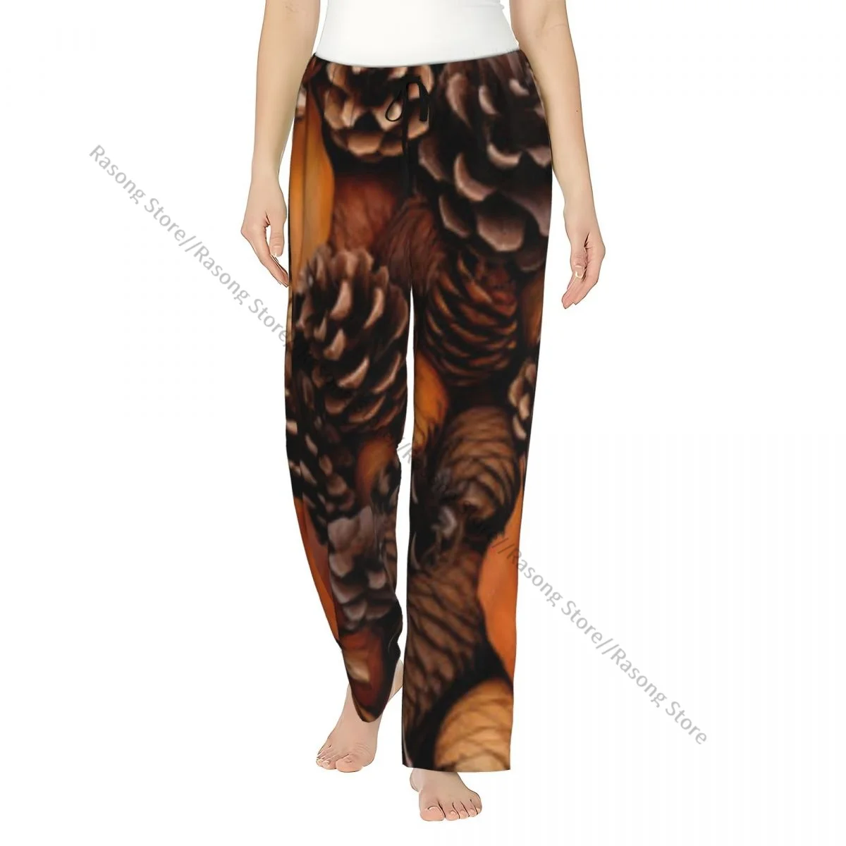 

Pajama Pants for Women Foliage Autumn Background Sleep Bottoms Home Loungewear