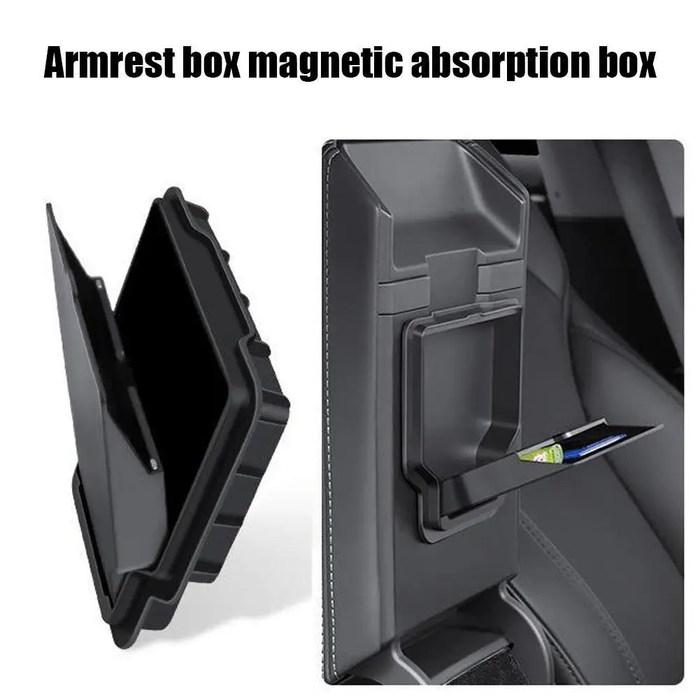 

For Tesla Model Y Juniper 2025 Center Console Storage Box Trays Armrest Hidden Box ABS/Flocking Armrest Organizer Case Box