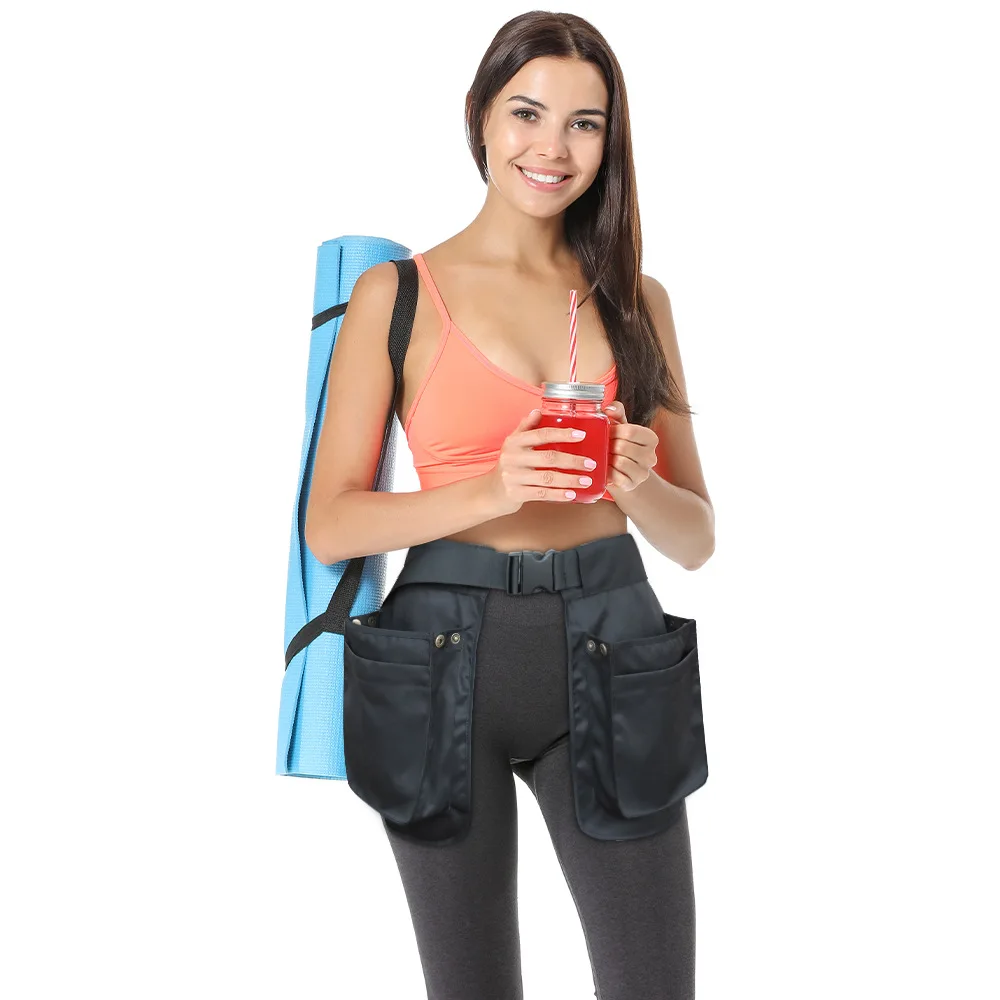 กระเป๋าคาดเอวอเนกประสงค์สำหรับผู้ชายและผู้หญิง แฟชั่นกีฬา ผ้าคาดเอวแบบผูก กระเป๋าเก็บของคาดเอว